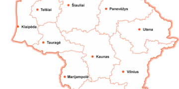 Investuok Lietuvoje“ ir Lietuvos geografijos mokytojų asociacijos bendradarbiavimo vaisius – Lietuvą pristatantis regionų žemėlapis