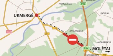 Rekonstruojamame kelyje Ukmergė–Molėtai eismas uždaromas 1,77 km ruože