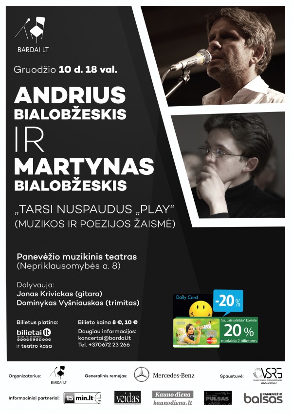 Andrius ir Martynas Bialobžeskiai pristato bendrą muzikinę programą „Tarsi nuspaudus „Play””