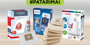 Į ką atkreipti dėmesį renkantis dulkių maišelį?