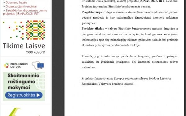 Skaitmeninė informacinio leidinio versija kedainiai.rvb.lt/sirutiskio-bendruomenes-centro-projektas-isnaudok-irt