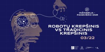 Lengvosios atletikos manieže – tradicinio ir robotų krepšinio kovos