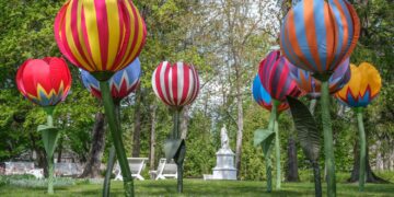 Burbiškio dvare prieš Tulpių žydėjo šventę pražydo įspūdinga lenkų menininko instaliacija