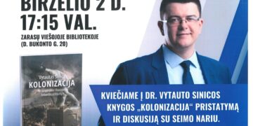 Dr. Vytauto Sinicos knygos „Kolonizacija“ pristatymas