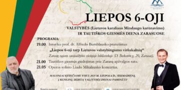 Liepos 6-oji – Valstybės (Lietuvos karaliaus Mindaugo karūnavimo) ir Tautiškos giesmės diena