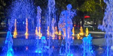 Keičias Panevėžio Senvagės fontano vaizdo projekcijų laikas