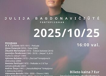 Debiutinio pianistės Julijos Bagdonavičiūtės albumo „Srautas“ pristatymo koncertas Anykščiuose