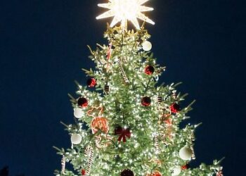 Ruklos miestelyje įžiebta Kalėdų eglė