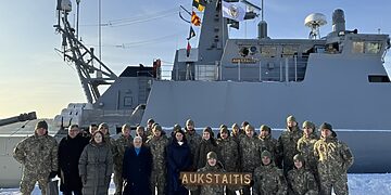 Biržų rajono savivaldybės delegacija dalyvavo patrulinio laivo „Aukštaitis“vadų pasikeitimo ceremonijoje