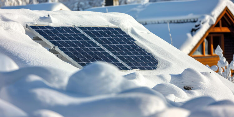 Sniegas ant saulės elektrinių / Freepik nuotr.