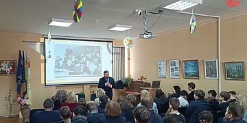 Kėdainių rajono savivaldybės meras V. Tamulis lankėsi Labūnavos pagrindinėje mokykloje