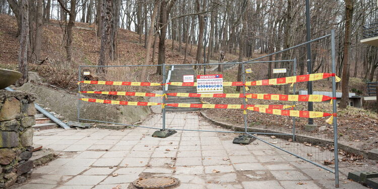 Vytauto parko laiptų remontas/Kauno m.sav.nuotr.