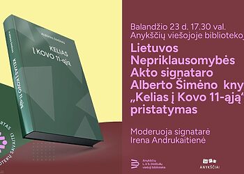 Anykščių bibliotekoje – signataro knygos pristatymas